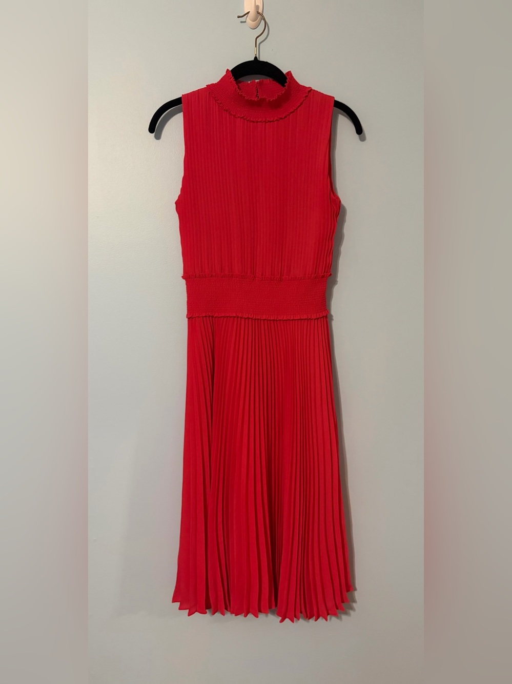 Nanette Lepore Pink Pleated Midi Dress
